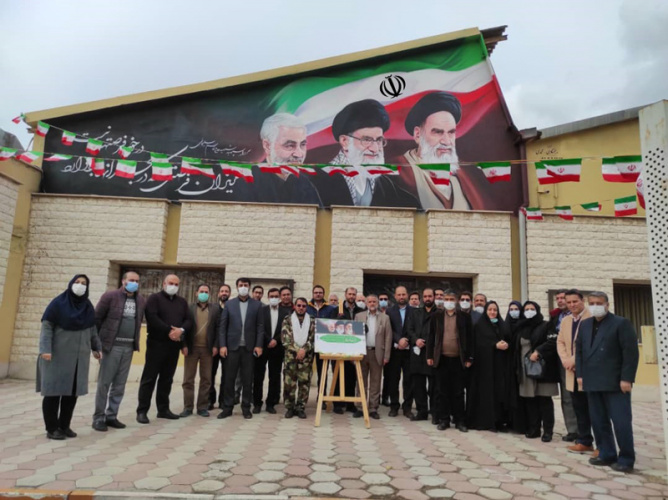 رونمایی از دیوارنگاره شهید سردار سلیمانی در مرکز آموزش علمی کاربردی شهرداری قزوین